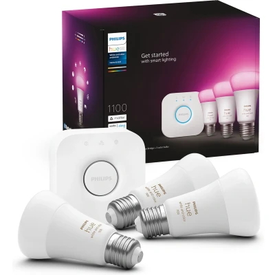 Afbeelding van Philips Hue White and Color Starter Pack met 3 lampen + Bridge