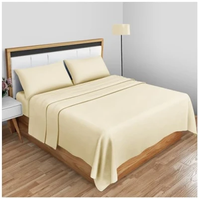 Afbeelding van GC GAVENO CAVAILIA Effen laken, superzacht, ademend, comfortabel en kleurecht, crème voor tweepersoonsbed,