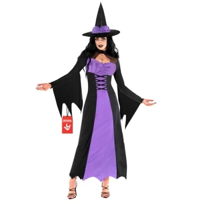 Afbeelding van Morph Paarse heksenkostuums voor dames, Halloween kostuums volwassenen, heksenkostuum heksenkostuum, XL