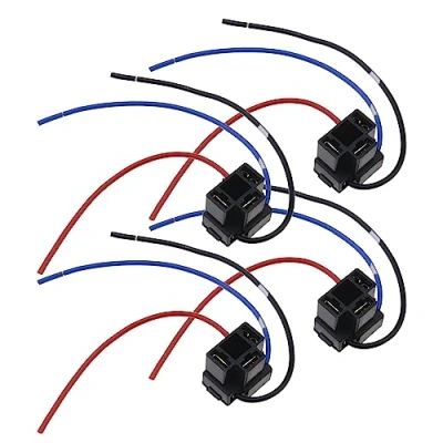 Afbeelding van YINETTECH Set van 4 H4 3 polige adapters voor koplampreparatie, lichtbundel, kabelstekker, draadconnector autoverlichting, 15 cm