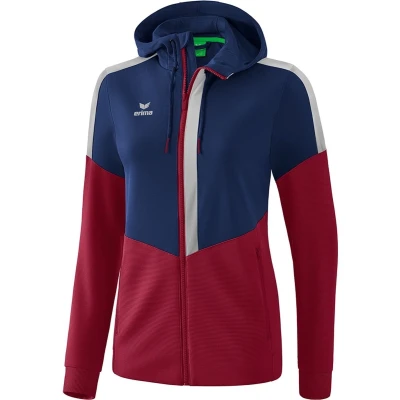 Afbeelding van Erima Squad trainingsjack met capuchon dames new navy/bordeaux/silver grey