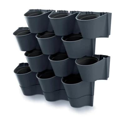 Afbeelding van Cascade wall 12x antraciet 23 in 1 plantpot Meuwissen Agro