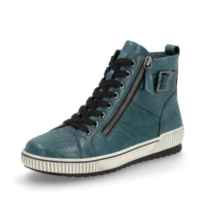 Afbeelding van Remonte D0777 Hoge damessneakers, losse zool, Blauw 12