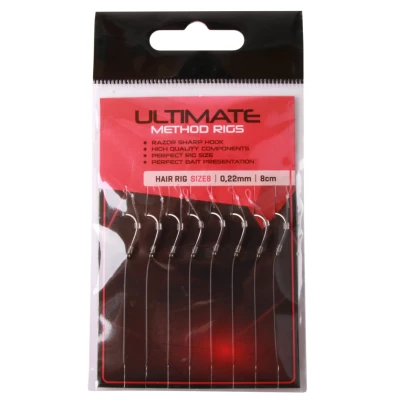 Afbeelding van Ultimate Method Hair Rig size 10 / 0,22mm 8cm 8pcs Witvis onderlijn