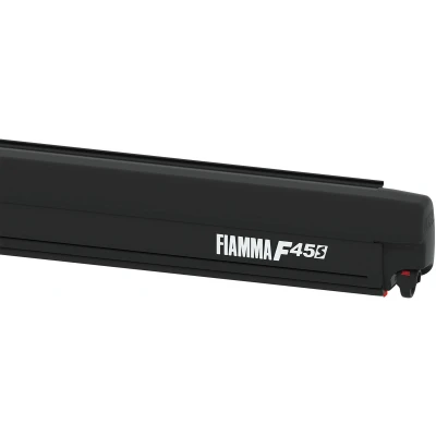 Afbeelding van Fiamma F45 S 300 VW Multivan Transporter T5 T6 Met C rail Cassetteluifel Deep Black Royal Grey Zwart Cassetteluifels