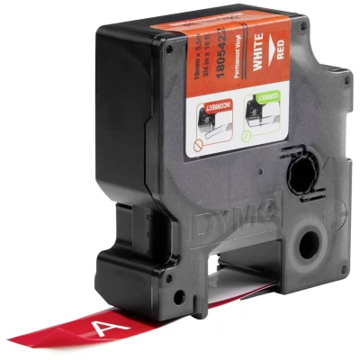 Afbeelding van Dymo 1805422 Tape Wit op rood (19 mm)