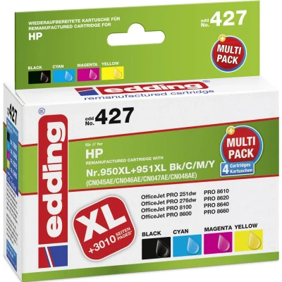 Afbeelding van Edding Inktcartridge vervangt HP 950, 950XL, 951, 951XL Compatibel Combipack Zwart, Cyaan, Magenta, Geel 18 427