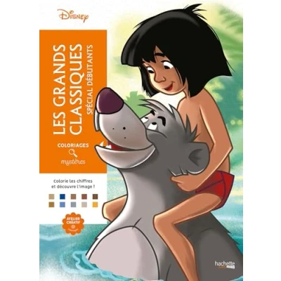 Afbeelding van Coloriages Mystères Disney Les Grands Classiques Spécial Debutants Kleuren op nummer Kleurboek voor volwassenen en kinderen Hachette
