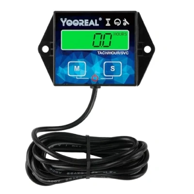 Afbeelding van Yooreal Digitale achtergrondverlichting tacho meter, uren tot nul, grasmaaier vervangbare batterijmotor generator kettingzaag buitenboordmotor sneeuwploeg Gasaangedreven apparatuur