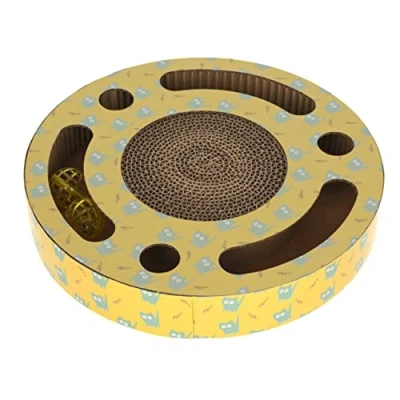 Afbeelding van Kerbl Kartonnen kattenkrabplank Jokey (5.50 cm, Geel), Krabpaal
