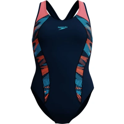 Afbeelding van Speedo Placement Laneback Marine/Oranje Sportbadpak Maat 36