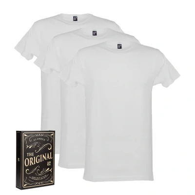 Afbeelding van Alan Red Giftbox Derby O Hals T Shirts Wit (3Pack) maat S Basic Shirt met Regular fit Pasvorm Katoen Heren