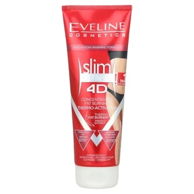 Image de Eveline Cosmetics Slim Extreme 4D Thermoactive Anti Cellulite Minceur Crème Brûle Graisse Pour Femme 250ml Formule extrême modelant le corps Effet chauffant Jambes Minces