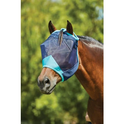 Image de Weatherbeeta Masque Anti Mouches Comfitec Deluxe Fine Mesh Navy/Turquoise XFull
