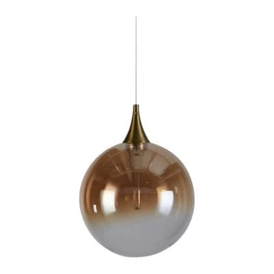 Afbeelding van Alchemy Hanglamp 1 lichts zwart/goud met amber glas 3000k Modern Searchlight