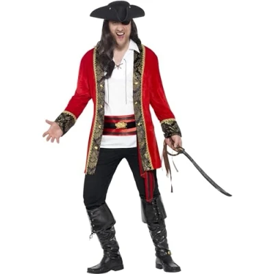 Afbeelding van Rode Piraten kapitein jas.