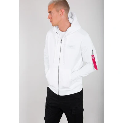 Image de Alpha Industries Back Print Zip Hoody blanc 3XL