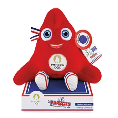 Afbeelding van Doudou et Compagnie licentie JO Phryge, Frygische muts, mascotte gemaakt in Frankrijk van de Olympische Spelen Parijs 2024, JO2405, rood, 28 cm