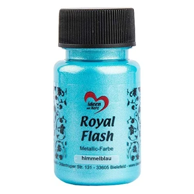 Afbeelding van Royal Flash Metallic acrylverf met fijne pailletten, 50 ml, hemelsblauw