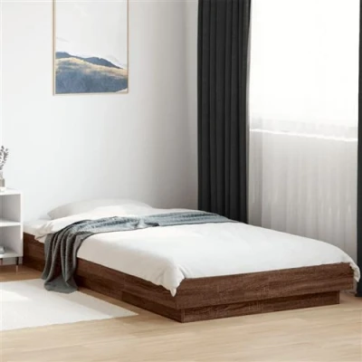 Afbeelding van vidaXL Bedframe bewerkt hout bruin eikenkleur 100x200 cm