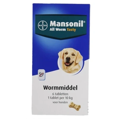 Afbeelding van Mansonil Hond All Worm Tabletten 6 ST