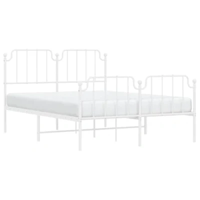 Afbeelding van Bedframe met hoofd en voeteneindemetaal wit 135x190 cm