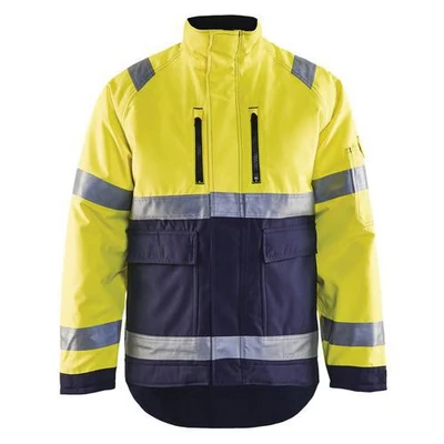 Image de Veste hiver haute visibilité polyester jaune fluo/marine, respirant