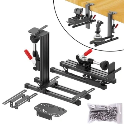 Image de 2 Lots de Supports Bureau Universels Compatible avec Logitech X52/X52 Pro/X55/X56/Thrustmaster Warthog 10C &amp; Throttle/Winwing Orion 1&amp;2/T.16000M FCS/TCA Officer Pack Airbus