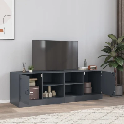 Afbeelding van Tv meubelen 2 st 67x39x44 cm staal antracietkleurig
