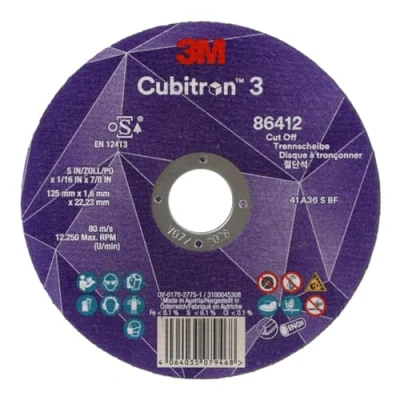 Afbeelding van 3M Cubitron 3 86580 80+ T41 doorslijpschijven 125 x 0,8 22,23 mm, 50 stuks
