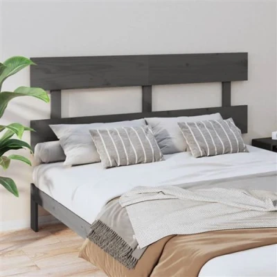 Afbeelding van vidaXL Hoofdbord 154x3x81 cm massief grenenhout grijs