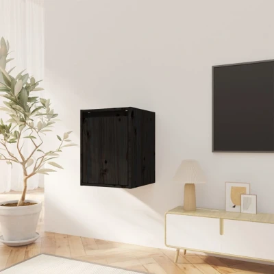 Afbeelding van Wandkast 30x30x40 cm massief grenenhout zwart