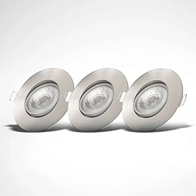 Afbeelding van B.K.Licht LED Inbouwspots 3 stuks voor binnen spotjes inbouw kantelbaar IP23 Ø9cm 3.000K 460Lm 5W