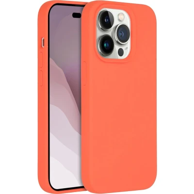 Afbeelding van Accezz Hoesje Geschikt voor iPhone 14 Pro Siliconen Liquid Silicone Backcover MagSafe oranje