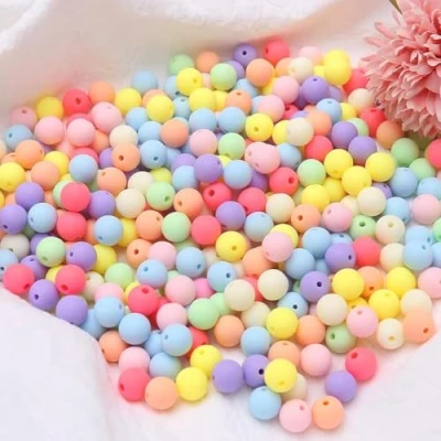 Afbeelding van HERZWILD 300 stuks matte acrylkralen om te rijgen, 12 mm, veelkleurige kralen voor het maken van sieraden, halskettingen, armbanden, meerkleurig, mat, mm