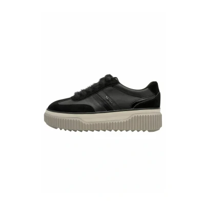 Afbeelding van Tamaris Sneaker Sneakers laag, Dames, Maat: 38, Black leather Schoenen