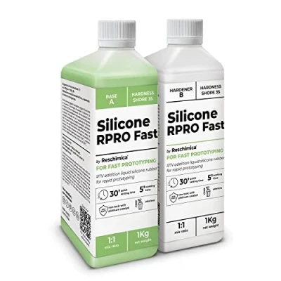 Afbeelding van Snel siliconenrubber 1:1 R Pro Fast, ideaal voor snelle en hoogwaardige vormen, compatibel met harsen, was, gips andere materialen (2 kg)