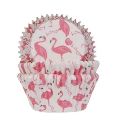 Afbeelding van Cupcake Cups HoM Flamingo 50x33mm. 50st.