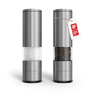 Afbeelding van LARS NYSØM &#039;Lagom&#039; Peper en zoutmolen set Verstelbare maalgraad Roestvrijstaal Stainless Steel