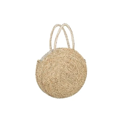 Afbeelding van J Line strandtas Rond + Kwast zeegras naturel/wit
