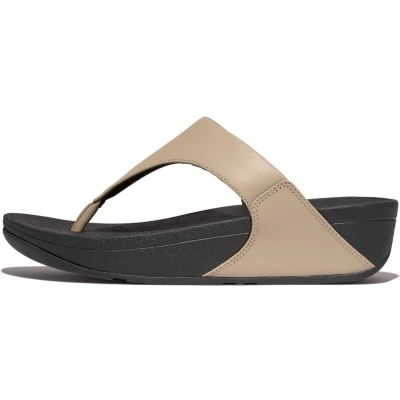Afbeelding van FitFlop Lulu Leather Toepost BEIGE Maat 37