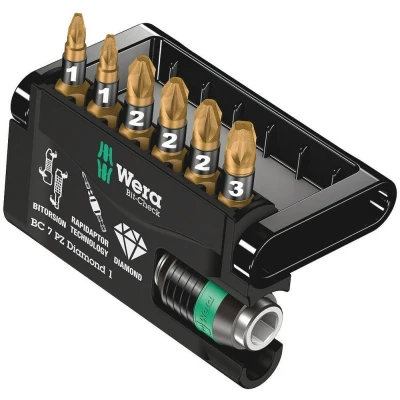 Afbeelding van Wera 7 delige bit check diamond 1 bitset pozidrive