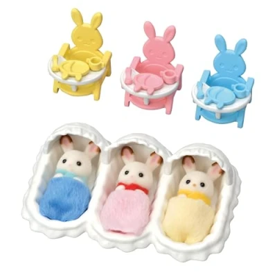 Afbeelding van Sylvanian Families 5532 Drieling Chocoladekonijn Verzorgingsset Speelset