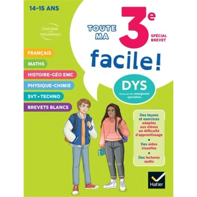 Image de Ma 3e facile Spécial Brevet ! Tout en un adapté aux enfants dyslexiques (DYS)