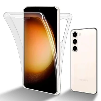 Afbeelding van Cadorabo Hoesje geschikt Voor Samsung Galaxy S23 in TRANSPARANT 360 Full Body Case Cover Beschermhoes en achterbescherming, all round bescherming met displaybescherming