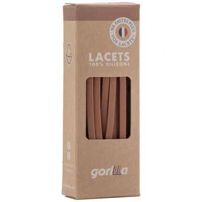 Afbeelding van Gorilla Elastische veters voor volwassenen en kinderen, plat dun Bespaar tijd, vaarwel knopen Hallo comfort Zelfborgend Ultra Resistent 110 cm x 4,5 mm, Terracotta