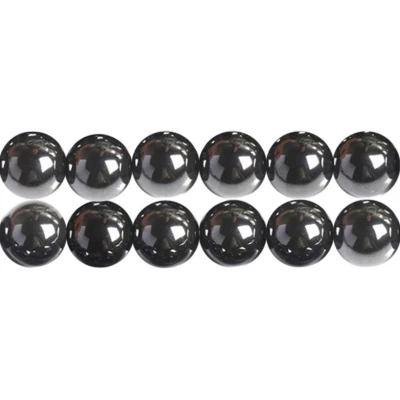 Afbeelding van SKYBEADS Zwarte parels 8 mm nee magneet hematiet natuursteen om te rijgen 38 cm streng ongeveer 46 stuks