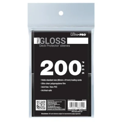 Afbeelding van Ultra Pro Standaard Gloss 200 ct kaarthoes zwart beschermt en bewaart verzamelkaarten, sportkaarten, MTG, D&amp;D kaarten, gedimensioneerd om kaarten in grootte te passen