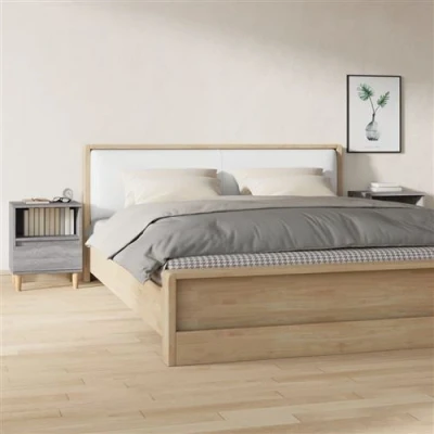 Afbeelding van Nachtkastjes 2 st 40x35x50 cm grijs sonoma eikenkleurig