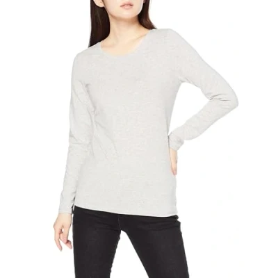 Image de Amazon Essentials T Shirt Col Rond à Manches Longues Coupe Classique (Grandes Tailles Disponibles) Women&#039;s, Gris Clair Chiné, XXL